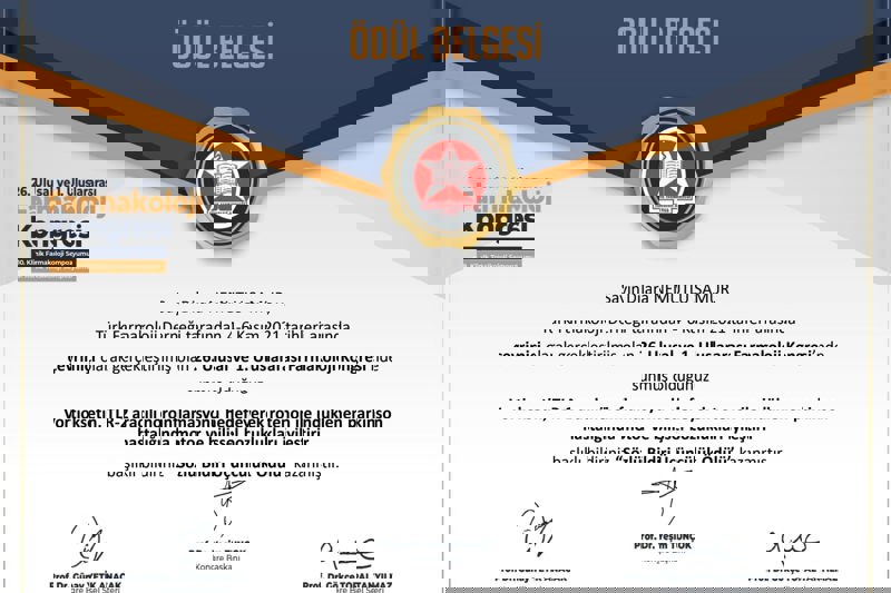 Sözlü Bildiri Üçüncülük Ödülü